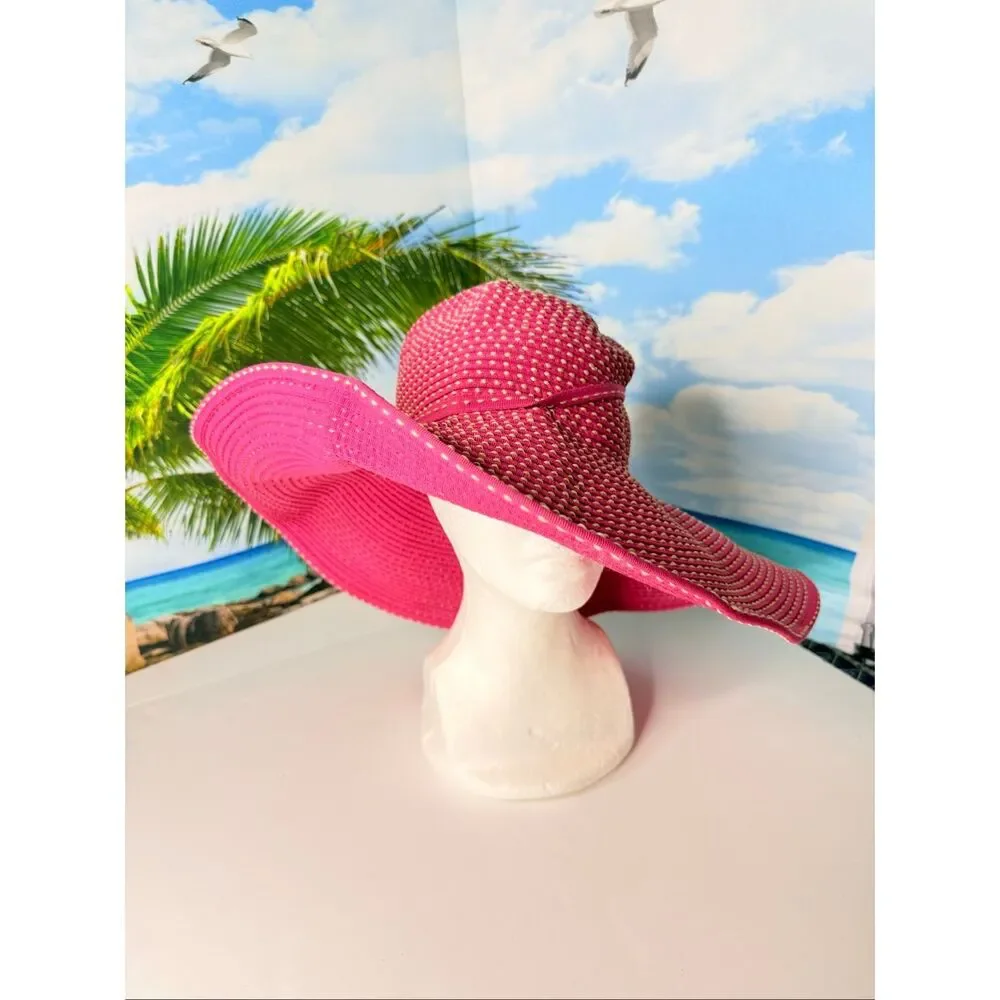 SanHat Diego Co Pink Wide Brim Sun Hat Floppy Beach Hat Packable Vacation Resort
